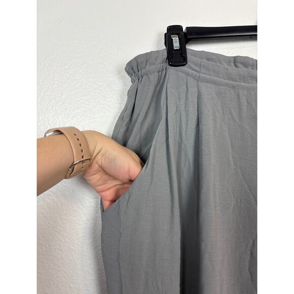 Eileen Fisher Grey Silk Draw String Straight Leg Comfortable Pants Large - Picture 4 of 9